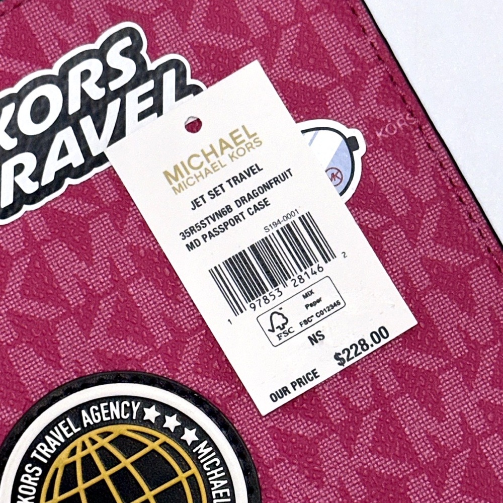 Michael Kors Jet Set Travel Medium Embellished Signature Logo Passport Case -Hol - Picture 2 of 11
